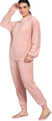 Perry Collection Women Solid Grey Night Suit Set