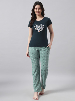 Sweettouch Women Printed Multicolor Top & Pyjama Set