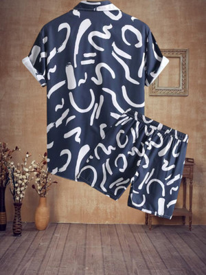 GLORI STAR Men Printed Multicolor Night Suit Set