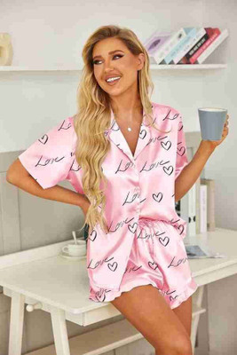 HouseOfCommon Women Printed Pink Night Suit Set