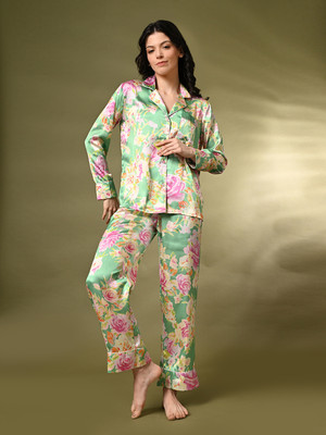 OTTAVIA Women Printed Multicolor Shirt & Pyjama set