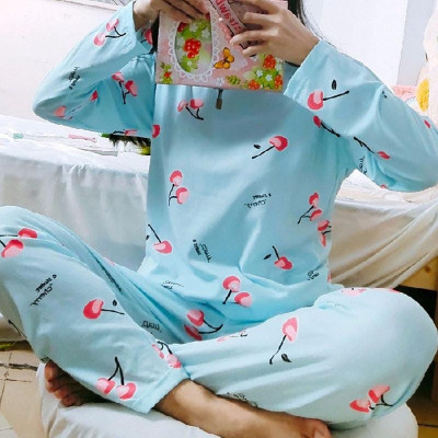 TASN Women Printed Blue Night Suit Set