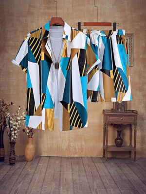 GLORI STAR Men Printed Multicolor Night Suit Set