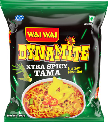 Wai Wai Dynamite Extra Spicy Tama Noodles Instant Noodles Vegetarian(100 g)