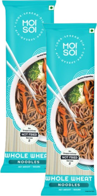 MOI SOI Healthy Whole Wheat Noodles Pack of 2 Hakka Noodles Vegetarian(2 x 150 g)