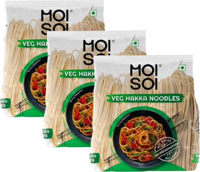 MOI SOI Hakka Noodles, 1.5kg (No Preservatives | Pack of 3 x 500g | Air Dried Noodles) Hakka Noodles Vegetarian(3 x 0.5 kg)