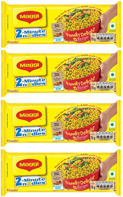 Maggi 2-Minute Instant Noodles - Masala, 1120 g// Instant Noodles Vegetarian(4 x 280 g)