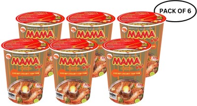 UMAI Mama Instant Noodle Cup Shrimp Creamy Tom Yum Flavor Thai Snack 70g X Pack of 6 Cup Noodles Non-vegetarian(6 x 70 g)