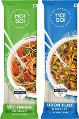 MOI SOI Veg Hakka Noodle + Udon Noodle (Premium Quality | No MSG | 150g Each) Hakka Noodles Vegetarian(2 x 75 g) MOI SOI Veg Hakka Noodle + Udon Noodle (Premium Quality | No MSG | 150g Each) Hakka Noodles Vegetarian(2 x 75 g)
