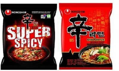 Nongshim Shin Ramyun & Red Super Spicy Korean Style Instant Noodles Instant Noodles Vegetarian(2 x 120 g)