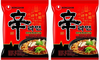 Nongshim Shin Ramyun Instant Noodles (Imported) Instant Noodles Vegetarian(2 x 120 g)