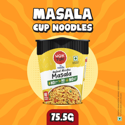 VEEBA Instant Noodles Masala (no Maida,No palm oil, No Added MSG) Instant Noodles Vegetarian(75.5 g)