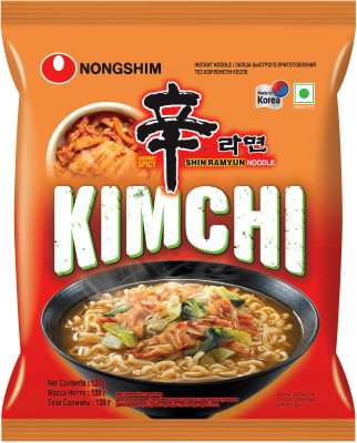 Nongshim Kimchi Ramyun Noodle Soup 120 gm Instant Noodles Vegetarian(120 g)