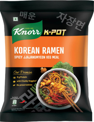 Knorr Korean Ramen Spicy Jjajangmyeon Veg Meal Instant Noodles Vegetarian(110 g)
