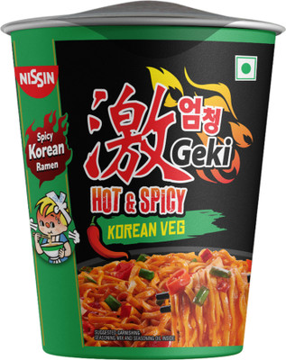 Nissin Hot & Spicy Korean Veg Flavoured Ramen Cup Noodles Vegetarian(70 g)