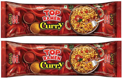 TOP RAMEN curry masala noodles 840 gm Instant Noodles (420G*2) Instant Noodles Vegetarian(2 x 420 g)
