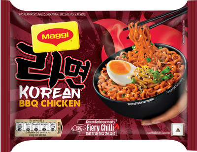 Maggi Korean BBQ, Easy to Cook, Chicken Instant Noodles Non-vegetarian(90 g)