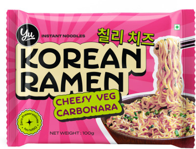 Yu Korean Ramen Cheesy Veg Carbonara Instant Noodles Vegetarian(100 g)