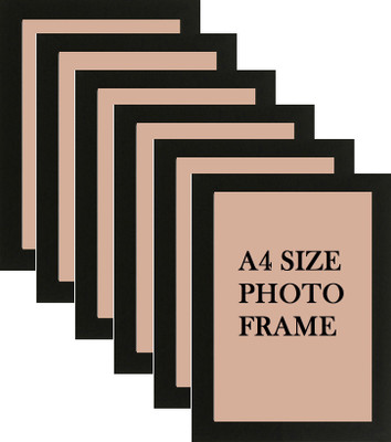 SJM ENTERPRISES Wood Wall Photo Frame(Black, 6 Photo(s), size A-4, 8.3 x 11.7 inch)