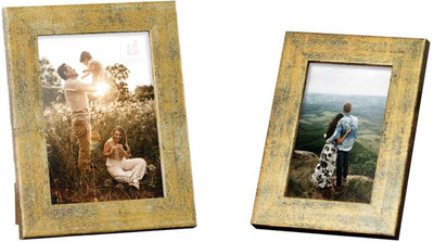 Painting Mantra Wood Table Photo Frame(Brown, 2 Photo(s), 4x6 Inch, 5x7 inch)