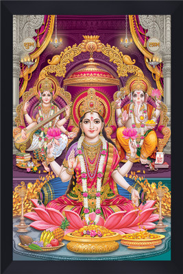 Gita Govinda Laxmi Saraswati Ganesh acrylic glass photo Frame Religious Frame