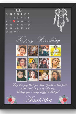 HUMTUMCREATION Wood Wall Photo Frame(Black, 12 Photo(s), Premium A4 Customized Photo Frame | Add Your Photo, Name & Message | Personalized Gift for Couples, Birthday & Home Decor Send photos on Whatsaap No (9251282844) And Get Digital Reprint)