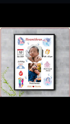 WELLCOMECRAFT Wood Wall Photo Frame(Black, 3 Photo(s), Premium A4 Customized Photo Frame | Add Your Photo, Name & Message | Personalized Gift for Couples, Birthday & Home Decor Send photos on Whatsaap No (6376784648) And Get Digital Reprint)