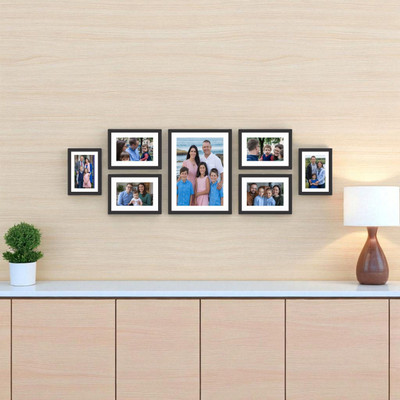 Urban Nest Decor Plastic Wall Photo Frame(Black, 7 Photo(s), Set of 7 Frames Mix Size)