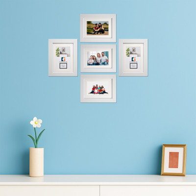 KUBER INDUSTRIES Acrylic Wall Photo Frame(White, 5 Photo(s), 6 x 8 Inches)