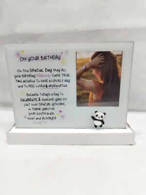 SG Creations Glass Table Photo Frame(White, 1 Photo(s), 3x4)