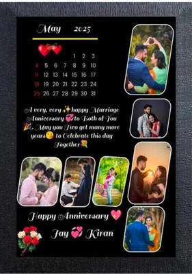 HUMTUMCREATION Wood Wall Photo Frame(Black, 10 Photo(s), Premium A4 Customized Photo Frame | Add Your Photo, Name & Message | Personalized Gift for Couples, Birthday & Home Decor Send photos on Whatsaap No (9251282844) And Get Digital Reprint)