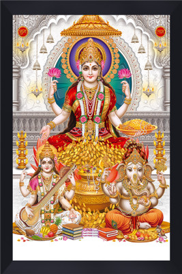 Gita Govinda Laxmi Saraswati Ganesh acrylic glass photo Frame Religious Frame