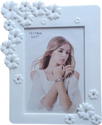 Hitech Sales Plastic Table Photo Frame(White, 1 Photo(s), 5 x 7 inch)