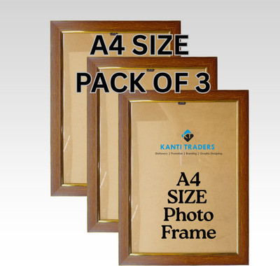kanti Traders Wood Wall Photo Frame(Brown, 3 Photo(s), A4)