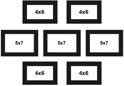 Stuthi Arts Glass Wall Photo Frame(Black, 7 Photo(s), 5x7-3 6x4-4)
