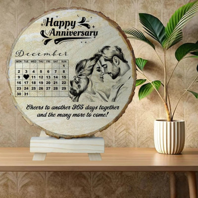 DVMART Wood Table Photo Frame(Beige, 1 Photo(s), Valentine Day Personalized Round Shape Mango Wood Gift For Valentine Day-7.5x7.5 In, whsapp 99827-22561 is n.)