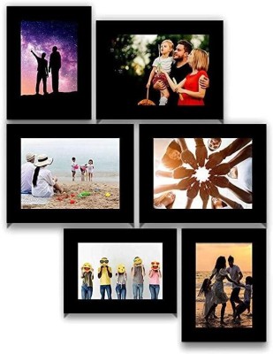 Stuthi Arts Glass Wall Photo Frame(Black, 6 Photo(s), 4x6-3 5x7-3)