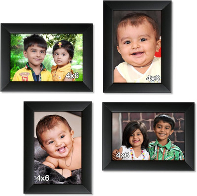 MAHITRADERS Wood Wall Photo Frame(Black, 4 Photo(s), 4x6)