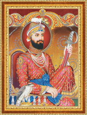 craftery Guru Gobind Singh ji Digital Reprint 14 inch x 10 inch Painting(With Frame)