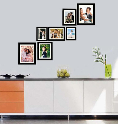 Stuthi Arts Glass Wall Photo Frame(Black, 7 Photo(s), Mount8x10-2 Mount6x8-3 5x7-2)