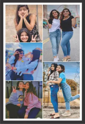 HSB INFRA MDF Wall Photo Frame(Black, 5 Photo(s), Send Photo WP 94688-46787 A4 Size ) Wooden Photo Frames Digital Reprint)