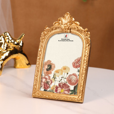 Art Street Polymer Table Photo Frame(Gold, 1 Photo(s), 10x15 cm)