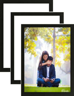 jv enterprises Wood Wall Photo Frame(Black, 3 Photo(s), A4 SIZE)