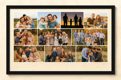 SHREE COLLECTION MDF Wall Photo Frame(Black, 10 Photo(s), Wood Customise photo frame, ONLY LOVE COLLAGE FRAME Birthday photo frame, anniversary photo frame, WEDDING PURPOSE photo frame Send photos 8824173587 A4 Size) Digital Reprint)