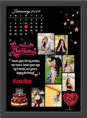 SFG MDF Wall Photo Frame(Black, 7 Photo(s), Images & Text Send on WhatsApp- 9358575584, (A4 Or 9X12 Inch))