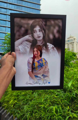 HUMTUMCREATION Wood Wall Photo Frame(Black, 2 Photo(s), Premium A4 Customized Photo Frame | Add Your Photo, Name & Message | Personalized Gift for Couples, Birthday & Home Decor Send photos on Whatsaap No (9251282844) And Get Digital Reprint)