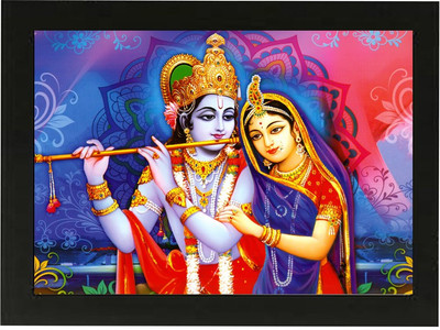 SJM ENTERPRISES RADHA KRISHNA PAINTING WITH FRAME SET OF 01 FRAME SIZE 8X12 Religious Frame