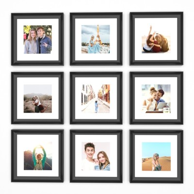 Painting Mantra Acrylic Wall Photo Frame(Black, 9 Photo(s), 5 x 5 Inchs)