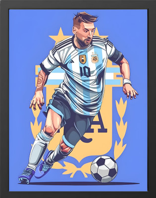 HOMYKI Acrylic Wall Photo Frame(Black, 1 Photo(s), Lionel Messi Football Player Portrait Wall Art Photo Frame, A4 Size, 1/2 Inch Moulding)