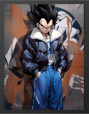 HOMYKI Acrylic Wall Photo Frame(Black, 1 Photo(s), Vegeta Anime Character From Dragon Ball Z A4 Size Poster Frame, Black,1/2 Inch Moulding)